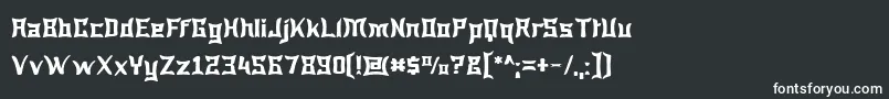 フォントWewak ffy – 黒い背景に白い文字