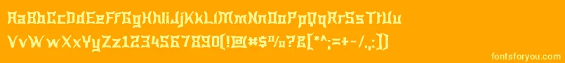 Wewak ffy Font – Yellow Fonts on Orange Background