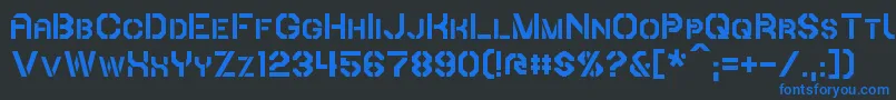 フォントIori – 黒い背景に青い文字