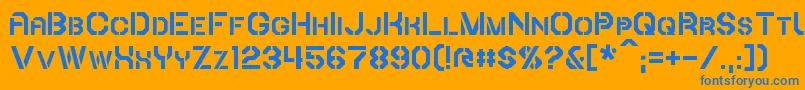 Czcionka Iori – niebieskie czcionki na pomarańczowym tle