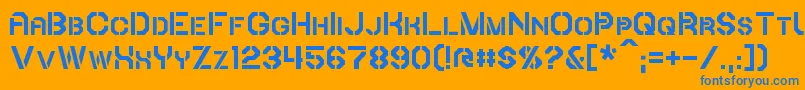 Iori Font – Blue Fonts on Orange Background