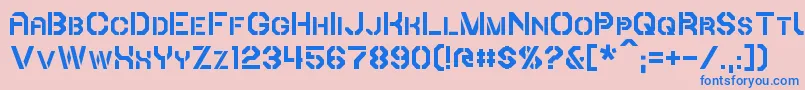フォントIori – ピンクの背景に青い文字