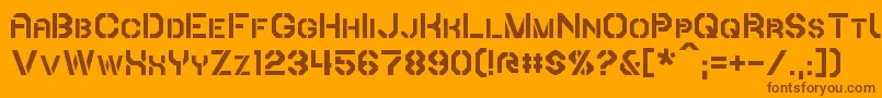 フォントIori – オレンジの背景に茶色のフォント