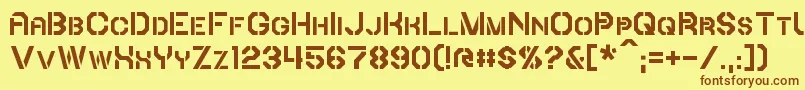 Iori-fontti – ruskeat fontit keltaisella taustalla
