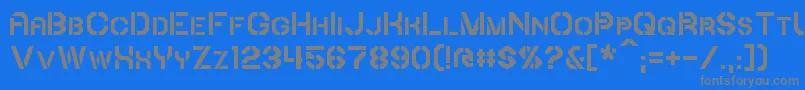 Iori-fontti – harmaat kirjasimet sinisellä taustalla