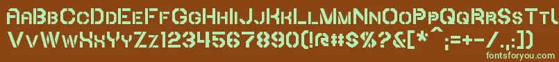 Iori-fontti – vihreät fontit ruskealla taustalla