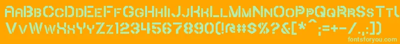 Шрифт Iori – зелёные шрифты на оранжевом фоне