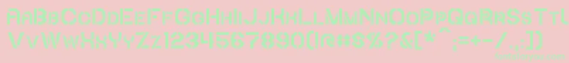 Iori-Schriftart – Grüne Schriften auf rosa Hintergrund