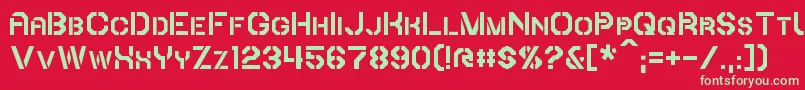 フォントIori – 赤い背景に緑の文字