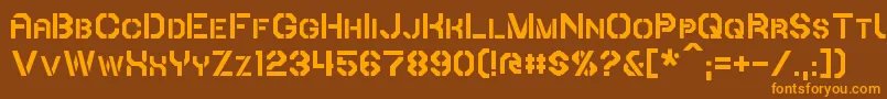 Iori-fontti – oranssit fontit ruskealla taustalla