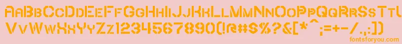 フォントIori – オレンジの文字がピンクの背景にあります。