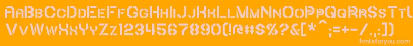 Iori-Schriftart – Rosa Schriften auf orangefarbenem Hintergrund