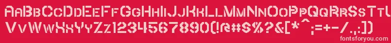 Iori-Schriftart – Rosa Schriften auf rotem Hintergrund