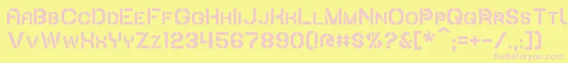 Iori-Schriftart – Rosa Schriften auf gelbem Hintergrund