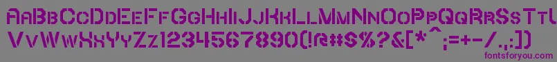 Iori-fontti – violetit fontit harmaalla taustalla