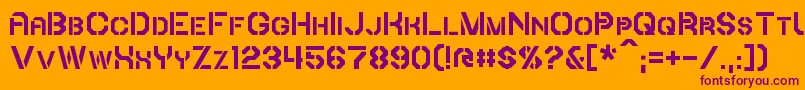 Iori-fontti – violetit fontit oranssilla taustalla