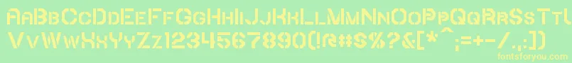 Iori-fontti – keltaiset fontit vihreällä taustalla