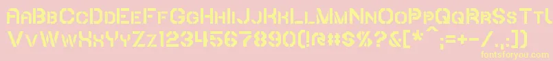 Iori-fontti – keltaiset fontit vaaleanpunaisella taustalla