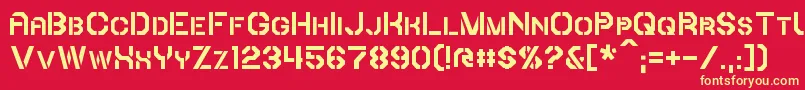 Iori-Schriftart – Gelbe Schriften auf rotem Hintergrund
