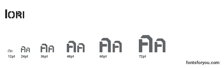 Размеры шрифта Iori