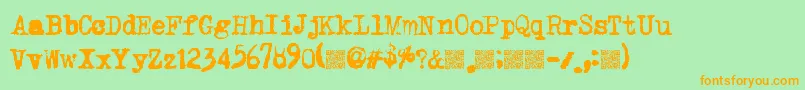 Lightfingers-Schriftart – Orangefarbene Schriften auf grünem Hintergrund