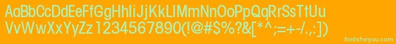 TrendexlightcondsskRegular Font – Green Fonts on Orange Background