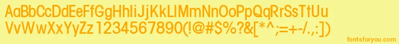 TrendexlightcondsskRegular Font – Orange Fonts on Yellow Background