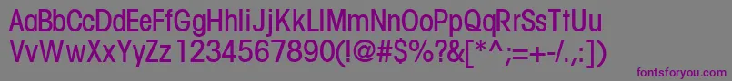 Шрифт TrendexlightcondsskRegular – фиолетовые шрифты на сером фоне