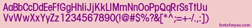 Шрифт TrendexlightcondsskRegular – фиолетовые шрифты на розовом фоне