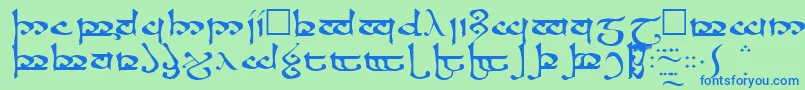 フォントMoromaRegular – 青い文字は緑の背景です。