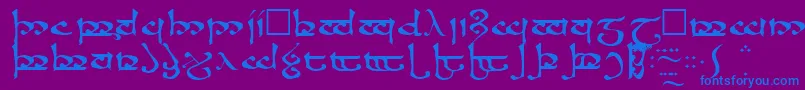 フォントMoromaRegular – 紫色の背景に青い文字