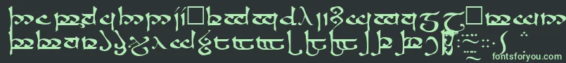 フォントMoromaRegular – 黒い背景に緑の文字