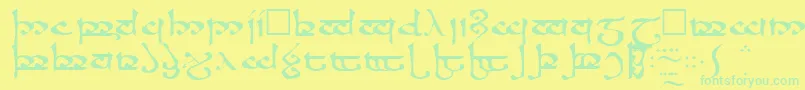 フォントMoromaRegular – 黄色い背景に緑の文字