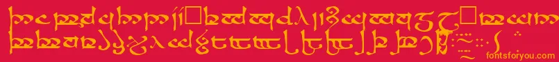 フォントMoromaRegular – 赤い背景にオレンジの文字