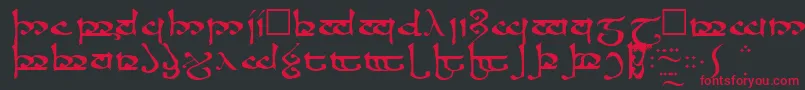 フォントMoromaRegular – 黒い背景に赤い文字