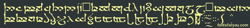 フォントMoromaRegular – 黒い背景に黄色の文字