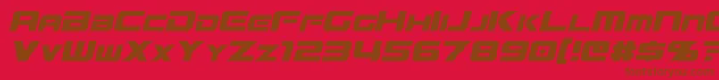 MissionGtRItalic Font – Brown Fonts on Red Background