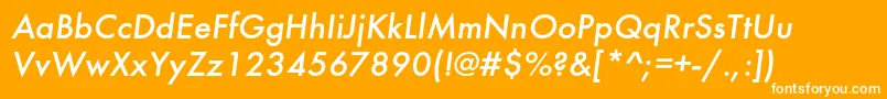 FuturamediumcItalic Font – White Fonts on Orange Background