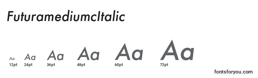 Размеры шрифта FuturamediumcItalic