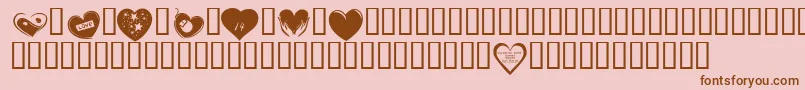 KrValentines2006Six Font – Brown Fonts on Pink Background