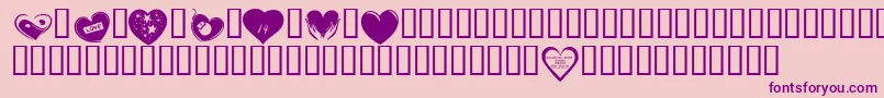 KrValentines2006Six Font – Purple Fonts on Pink Background