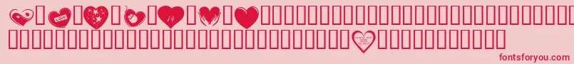 KrValentines2006Six Font – Red Fonts on Pink Background