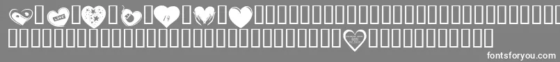 KrValentines2006Six Font – White Fonts on Gray Background