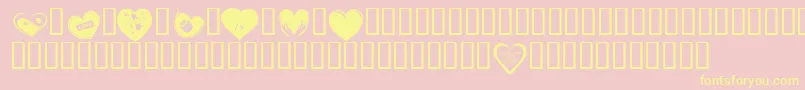 KrValentines2006Six Font – Yellow Fonts on Pink Background