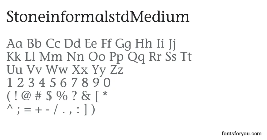 StoneinformalstdMediumフォント–アルファベット、数字、特殊文字