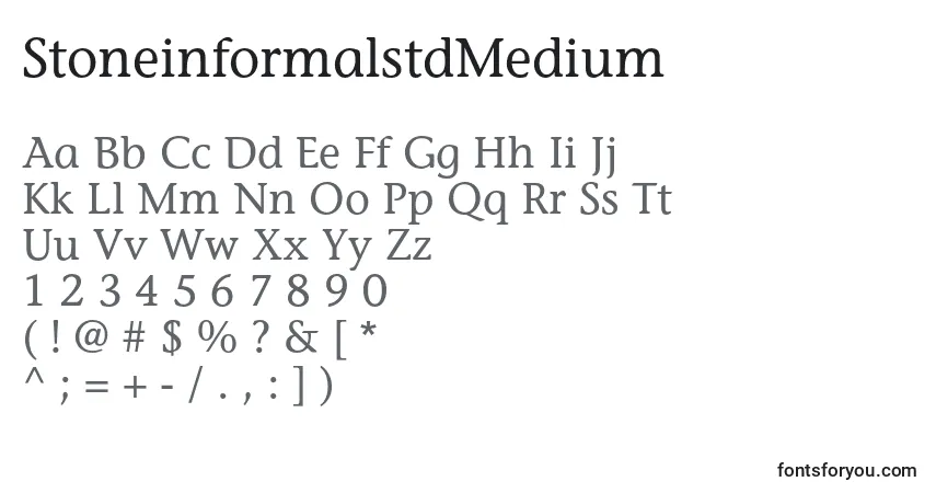 Police StoneinformalstdMedium - Alphabet, Chiffres, Caractères Spéciaux