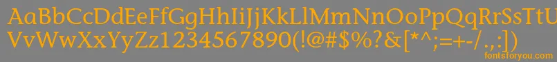 フォントStoneinformalstdMedium – オレンジの文字は灰色の背景にあります。