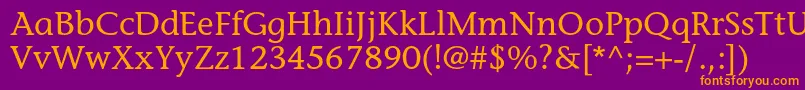 StoneinformalstdMedium Font – Orange Fonts on Purple Background