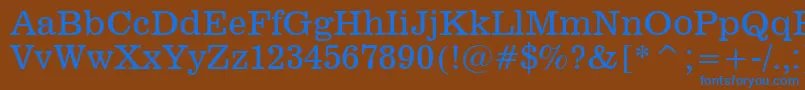 フォントNews701Bt – 茶色の背景に青い文字