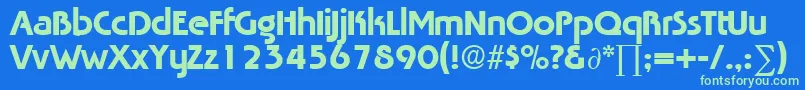 TabascoRegularDb-Schriftart – Grüne Schriften auf blauem Hintergrund
